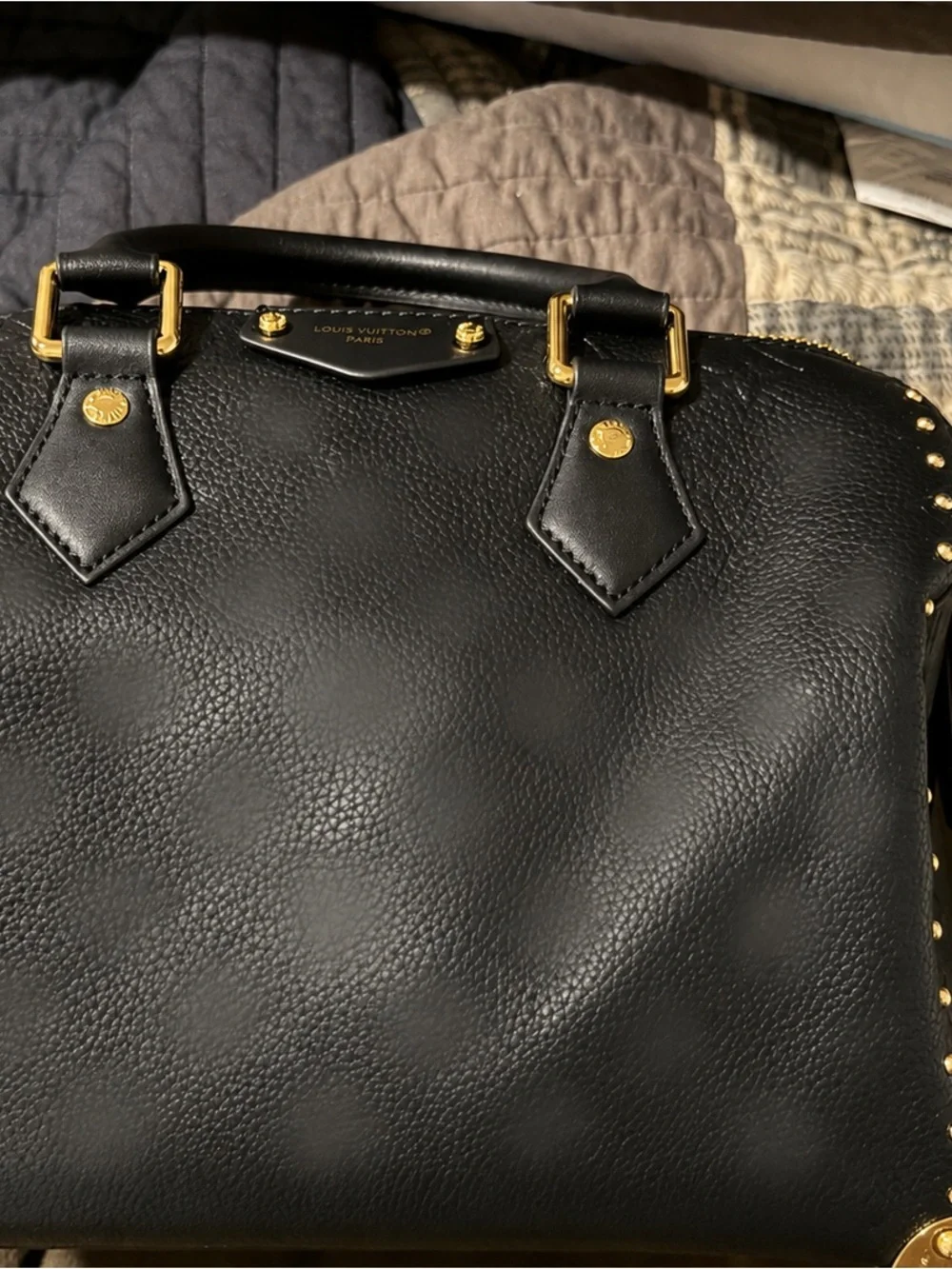 Mono Black Leather 25 speedy Top-Handle Bag for women
